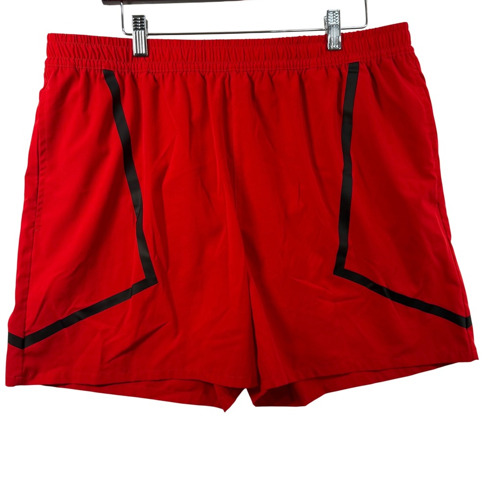 Sports Illustrated Mens XL Athletic Shorts Red Black Lined‎ Gym Workout Run Swim